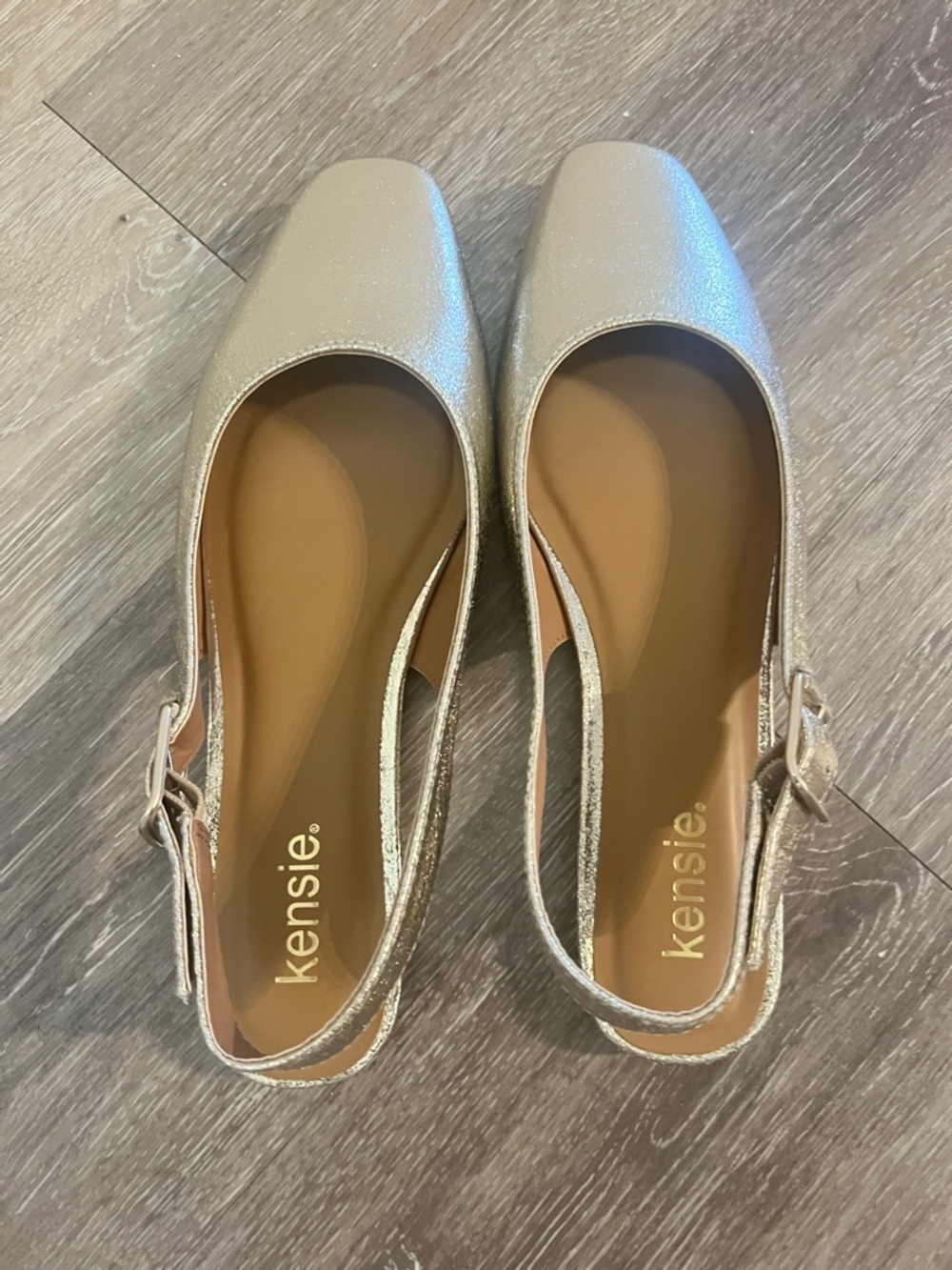 Kensie Shimmery Gold Slingback Flats